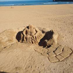 This sand carving greeted upon our arrival. It was probably 10 ft across.