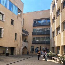 Students in the courtyard