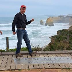 Having a little fun at a viewing platform early on in our walk.