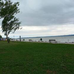 Der Badestrand im Herbst