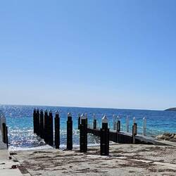 We parked next to the boat ramp.