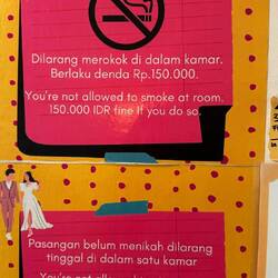 Verbotsschild im Hotel