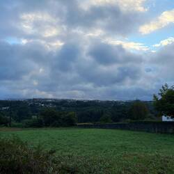 Looking back at Arzúa across the valley