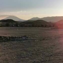 Geisterstadt bei Sonnenuntergang