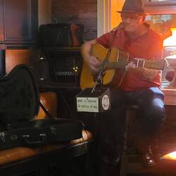 Our entertainment at Fitz's. Great singer even with a cold.