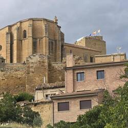 Views of the church with the castle in the background