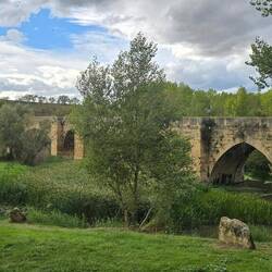 Medieval bridge over the Ebro River