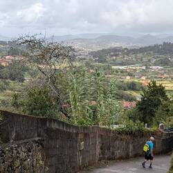 Steep hill down (we zig-zagged to save our knees) and a great view of the valley