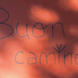 Written on the side of the hostel.