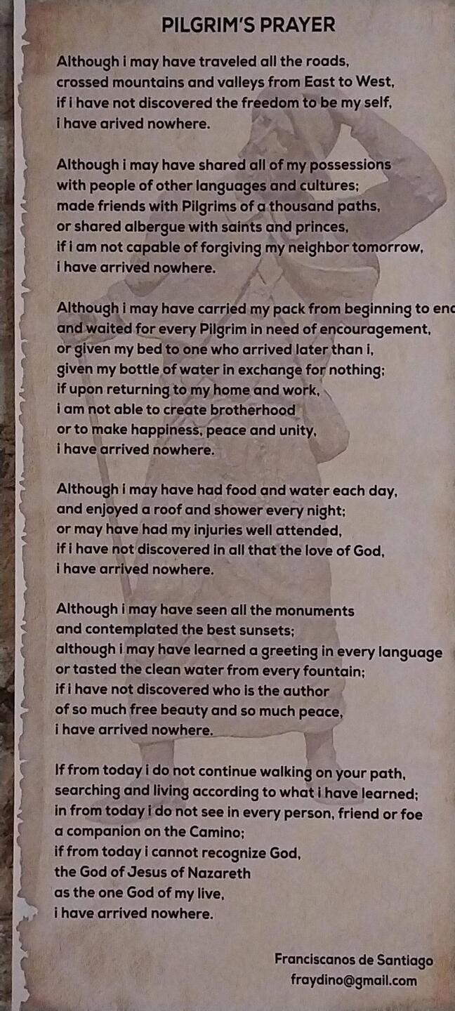 The Camino begins when I return home