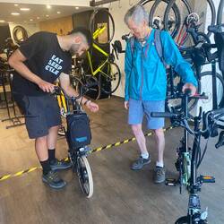 Picking up our small foldable bikes