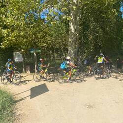 Came across at least 50 kids out riding the trails with their teachers.