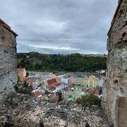 Burgblick auf Altstadt und Salzach...