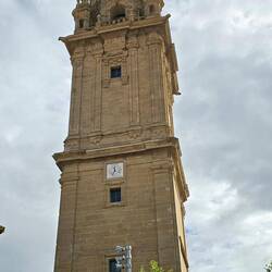 The separate cathedral bell tower is impressive and stands over the plaza