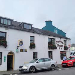 From the outside it looks like two stories but it's built into a hill so at least 3 sets of stairs.
