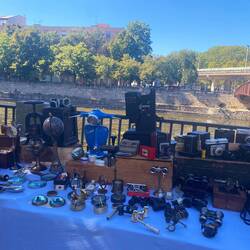 Flea market at Pont de Sant Feliu, next to our place