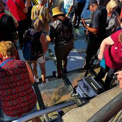 Seeing the water 1,500 feet below the glass floor...