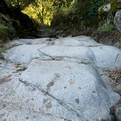 The steep rocky trail.