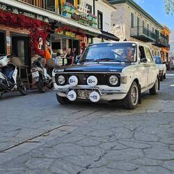 Car rally in progress. Fiat 128