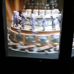 ...and as the object spins the animation begins. Kinda old school, but still kinda cool.