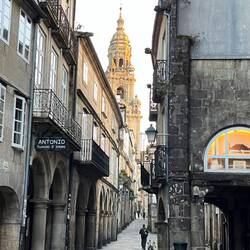 View of the one of the cathedral spires from the street where I was staying