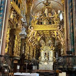 Again, you can see a pilgrim about to embrace St James