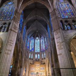 The cathedral has 125 stained glass windows. Entry into the cathedral was €7 ea.