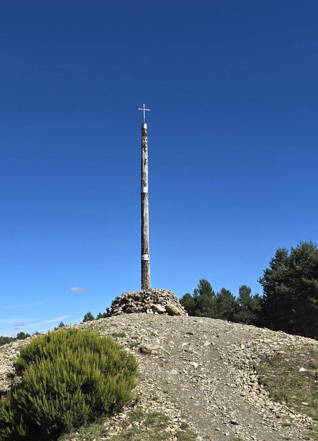 The cruz de Ferro is a must visit landmark on the camino for pilgrims