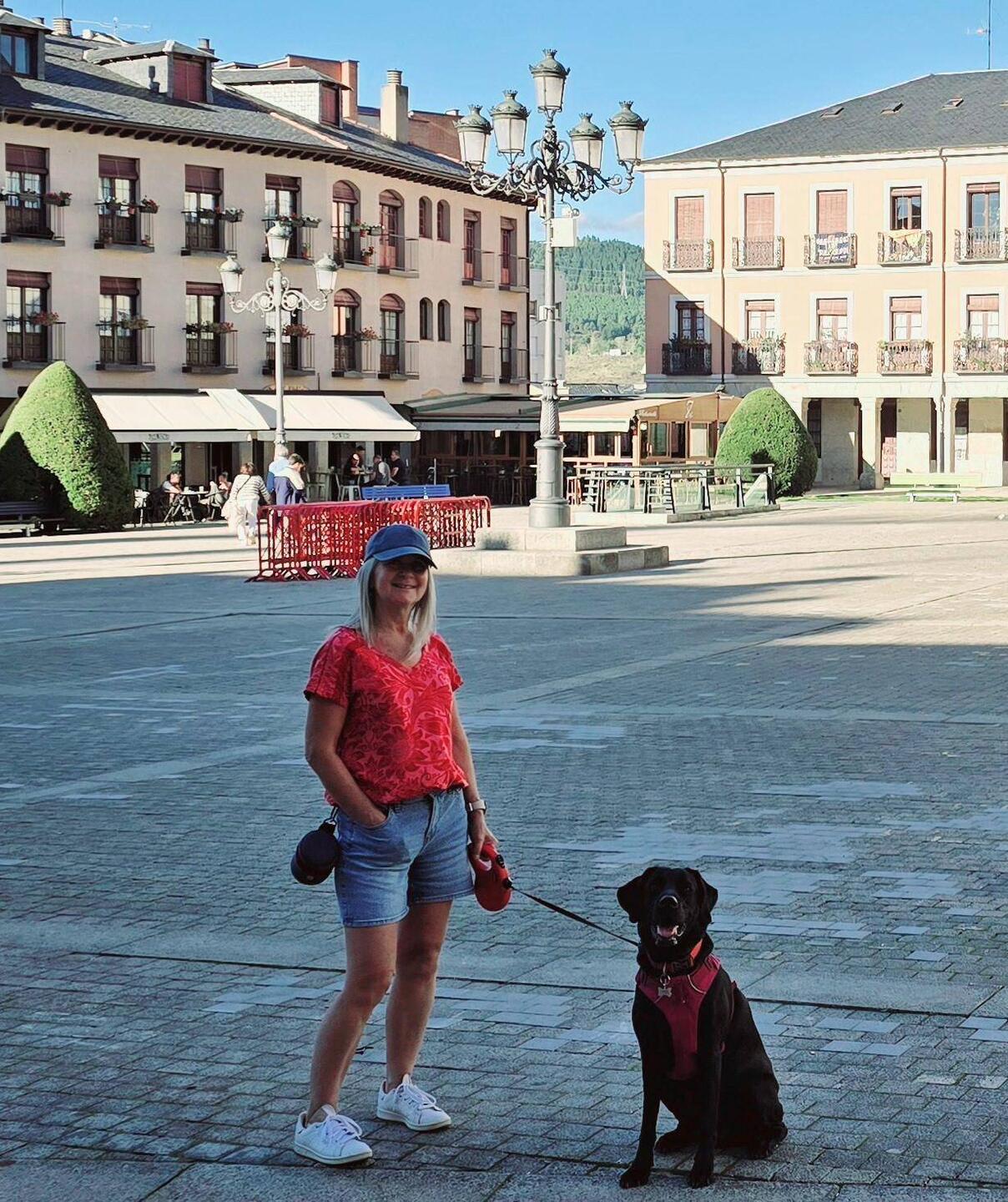 Enjoying an evening walk through the towns central plaza