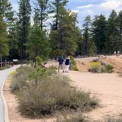 Oben auf dem Rim angekommen, auf dem Weg zum Auto.