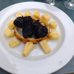 Blutwurst mit Ananas, köstlich