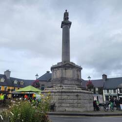 A tribute to St Patrick in the town square of Westport.