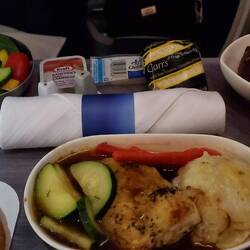 Scrumptious white linen food service!