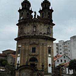 This church was built for the pilgrims. It is in the shape of a shell.