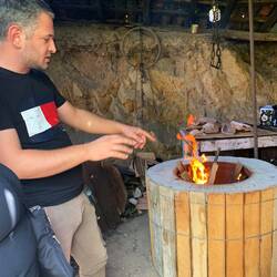 Nick explains how the tone is heated to bake the bread