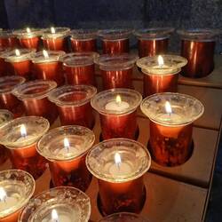 I lit a couple of candles, one for Mom and one for the U.S.