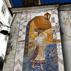 A tile mural in the Alfama district.
