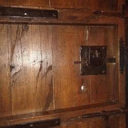 The inside of the door to the reception area.