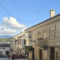 The town was full of pilgrims. Sarria is a starting point for a shorter pilgrimage to Santiago