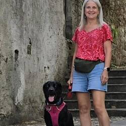 Niska loves exploring the Spanish towns and makes lots of human friends