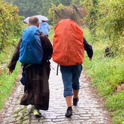 A real pilgrim, on the left