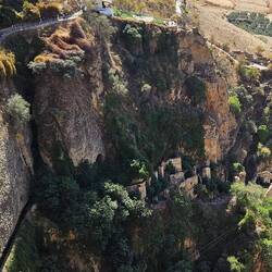 Ronda gorge with ruins of Muslim baths