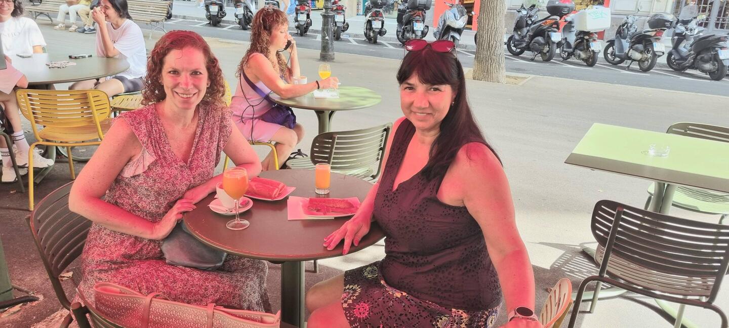 Con Maria Sanchez en Rambla Catalunya