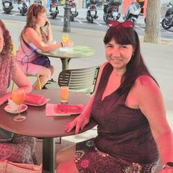 Con Maria Sanchez en Rambla Catalunya