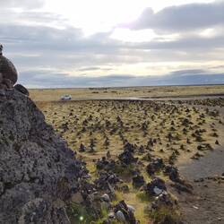 Laufskálavarða lava field with cairns