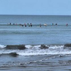 .....da warten sie alle auf die perfekte Welle😊