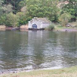 Wray Castle; a boat shed on the lakeside