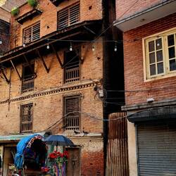 Nice bike, not sure how he would fit into the flow of traffic!