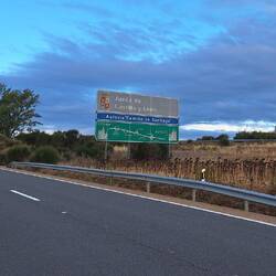The deserted N120 and the new motorway they have built beside it.