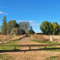 The monument claiming that this is the geographical midpoint of the Camino.